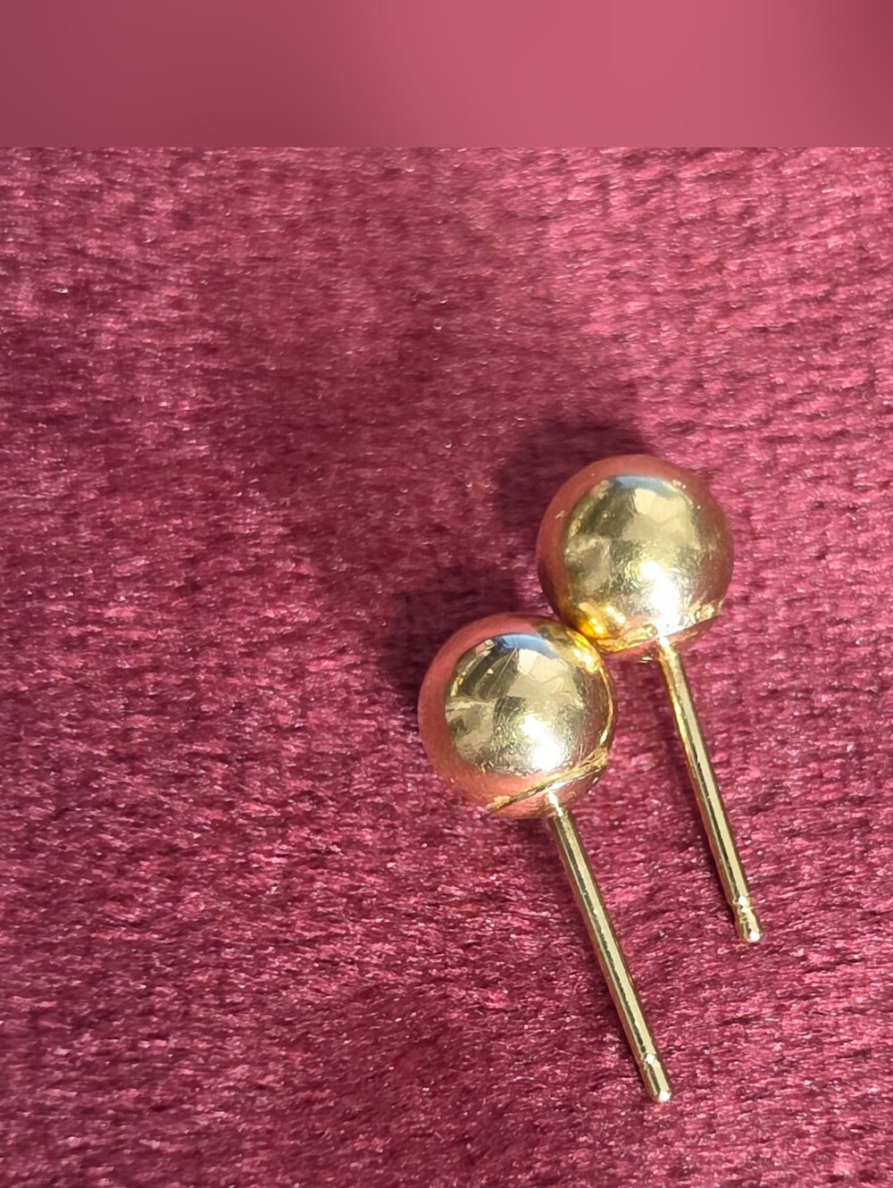 Vintage 14k Yellow Gold Ball Stud Earrings 4.76mm
